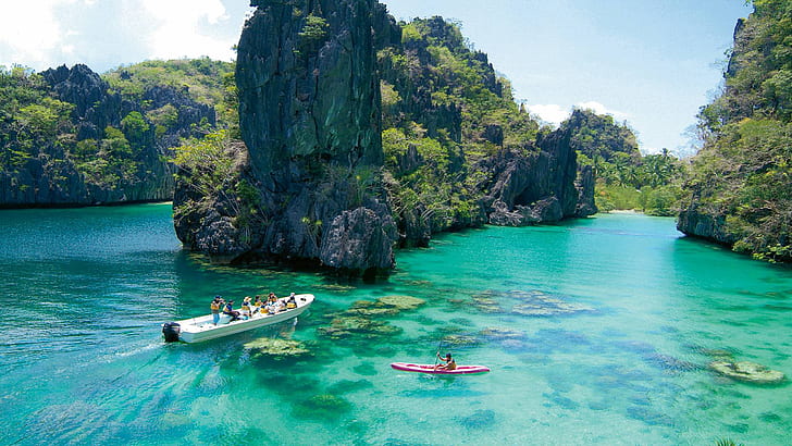 Kayangan Lake, Coron Islands, Palawan, Philippines, HD wallpaper