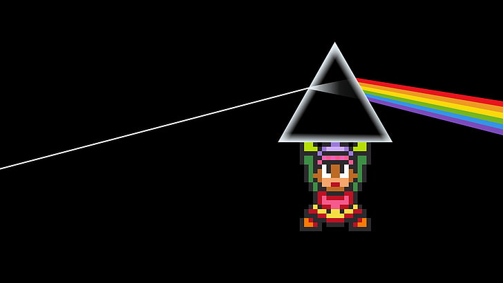 black and white table lamp, The Legend of Zelda, Pink Floyd, multi colored