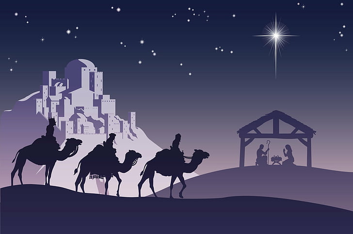 Holiday, Christmas, Camel, Jesus, Mary (Mother of Jesus), Night, HD wallpaper