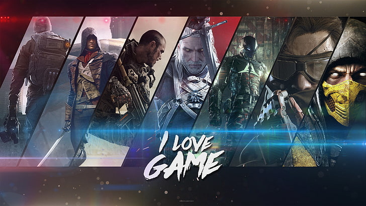 i love game digital wallpaper, Call of Duty, The Witcher, Batman
