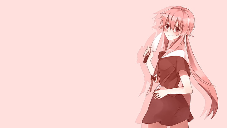 HD wallpaper: pink haired woman anime character illustration, Mirai Nikki, Gasai  Yuno | Wallpaper Flare