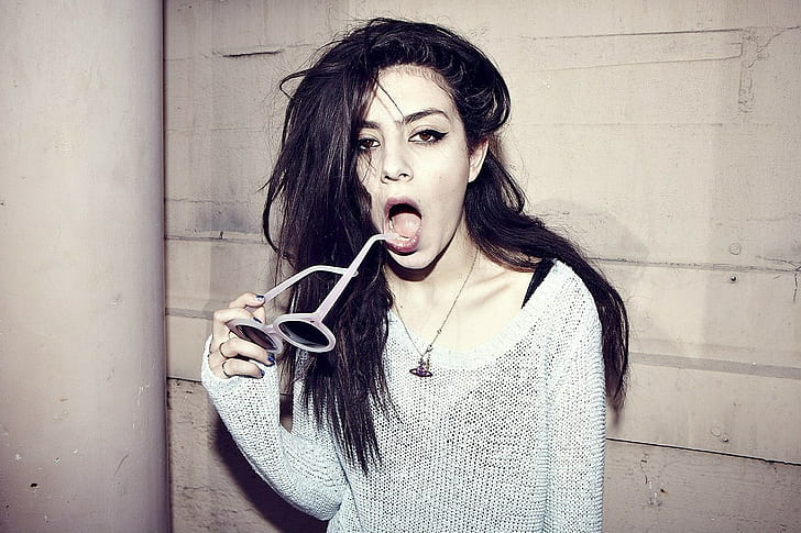 Charli XCX, singer, young adult, portrait, one person, hair, HD wallpaper