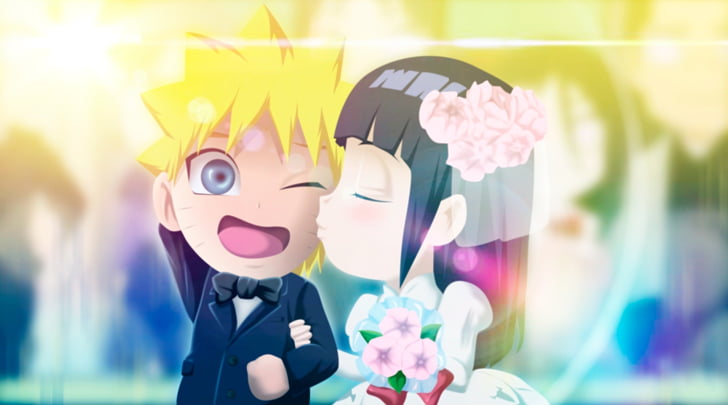 Anime, Naruto, Chibi, Hinata Hyūga, Naruto Uzumaki, Wedding