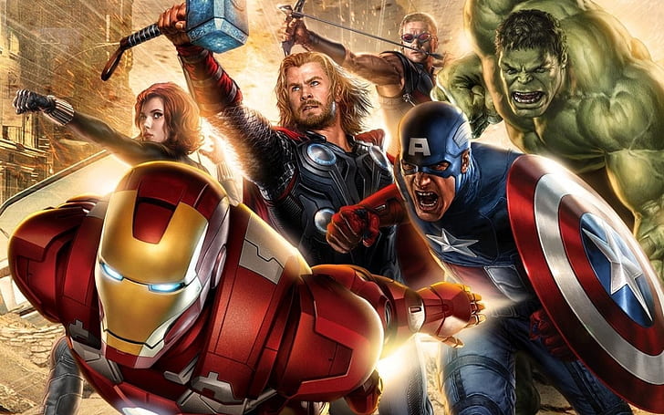 Avengers Age Of Ultron Iron Man Captain America Thor And Hulk Hd Wallpaper For Desktop 1920×1200