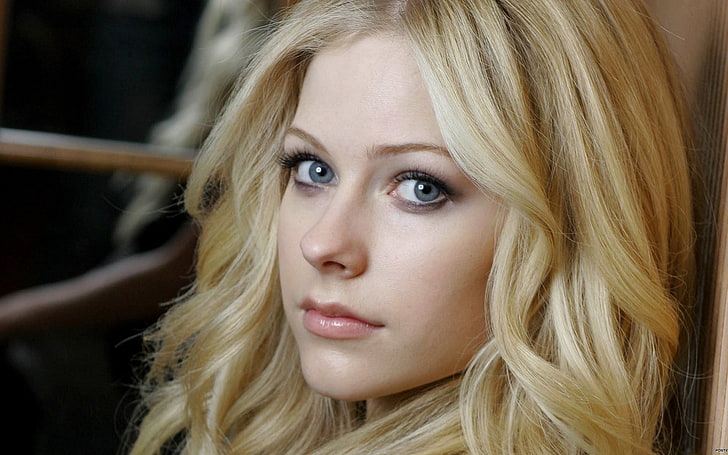 women, eyes, lips, Avril Lavigne, singer, blonde, celebrity