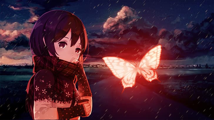 HD wallpaper: anime girls, glowing, butterfly, effects, Scene(Arknights) |  Wallpaper Flare