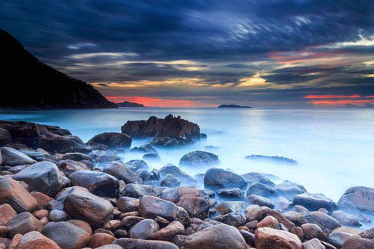 Nelson Bay, 4K, Rocks, Zenith Beach, water, sky, sea, beauty in nature, HD wallpaper