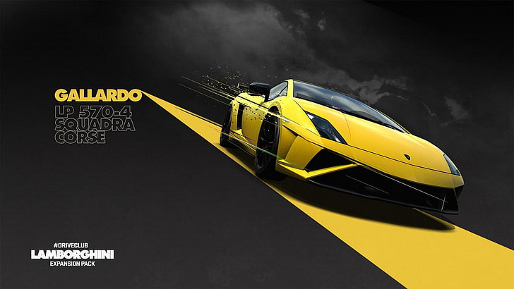 Lamborghini, Lamborghini Gallardo, Driveclub, video games, yellow cars
