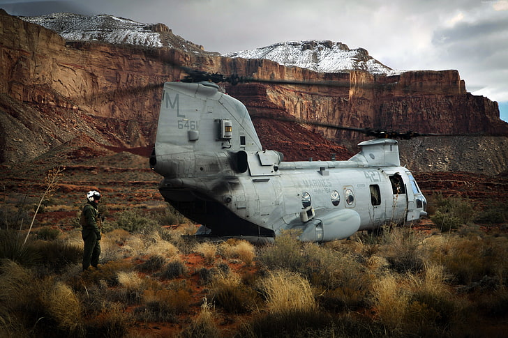Grand Canyon Village, Boeing, CH-47, pilot, Chinook, U.S. Army, HD wallpaper