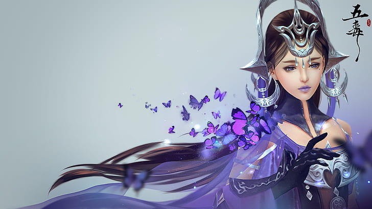 HD wallpaper: girl, magic, butterfly, art, Jian Wang | Wallpaper Flare
