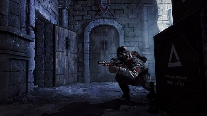 soldier digital wallpaper, Wolfenstein: The Old Blood, one person