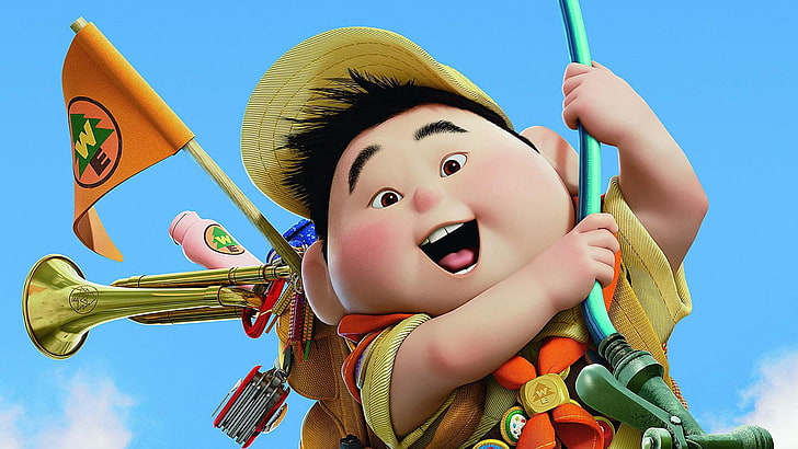 Russell from Up movie, movies, Up (movie), animated movies, Pixar Animation Studios, HD wallpaper