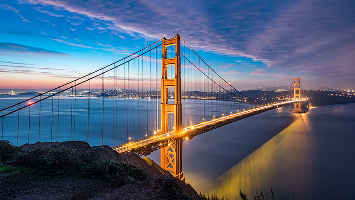 golden gate bridge, landmark, sky, san fransisco, california, HD wallpaper
