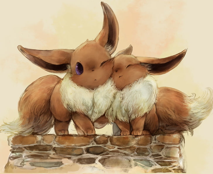 Pokemon Eevee illustration, Pokémon, anime, indoors, animal, HD wallpaper