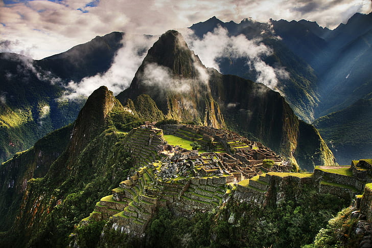 Peru, hills, 5k, clouds, 4k, Machu Picchu, mountains