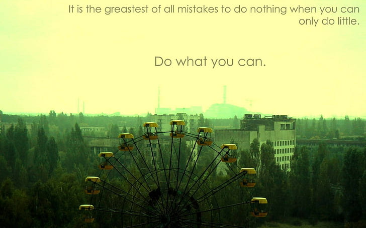 Chernobyl, Pripyat, ferris wheel, quote, HD wallpaper