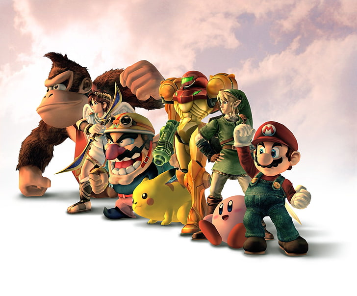 Smash Bros. illustration, Super Smash Bros., Super Smash Bros. Brawl, HD wallpaper
