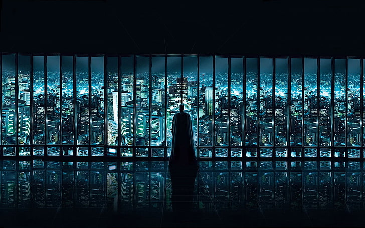 The Dark Knight, cityscape, Batman Beyond, Gotham, DC Comics, HD wallpaper