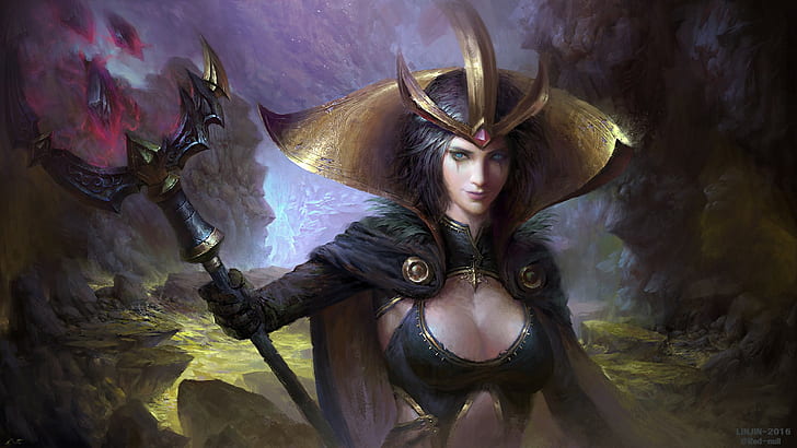 fantasy art, magic, LeBlanc (League of Legends), HD wallpaper