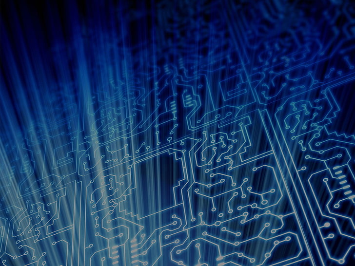 black and blue circuit digital wallpaper, Technomancer, science fiction