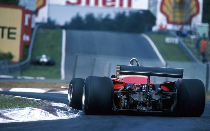 red F-1 car, Ferrari, Formula 1, race cars, race tracks, competition, HD wallpaper