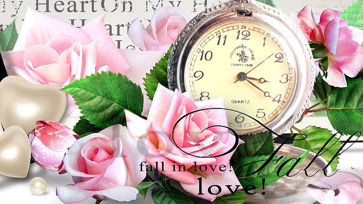 Fall In Love, pink rose, romantic, pink roses, valentines day