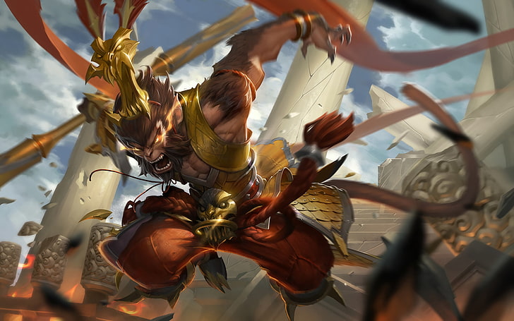 League of Legends, Wukong, video games, real people, transportation, HD wallpaper