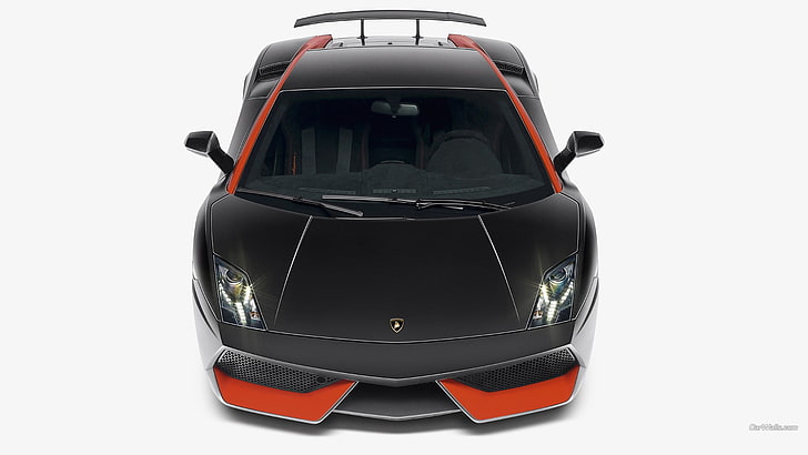 black and orange Lamborghini Huracan, Lamborghini Gallardo, black cars, HD wallpaper
