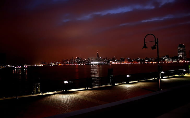 New York Skyline at Night, HD wallpaper