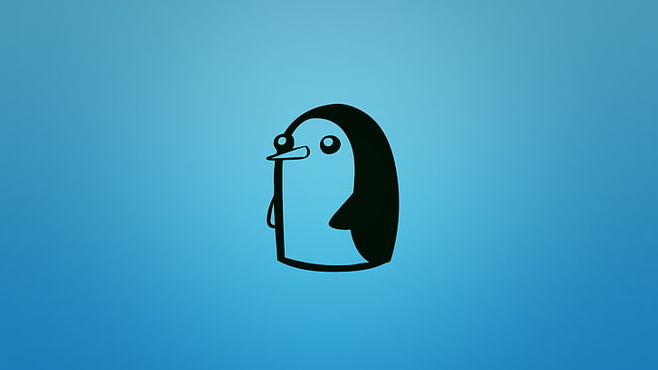 penguin vector, adventure time, Gunter, illustration, animal, HD wallpaper