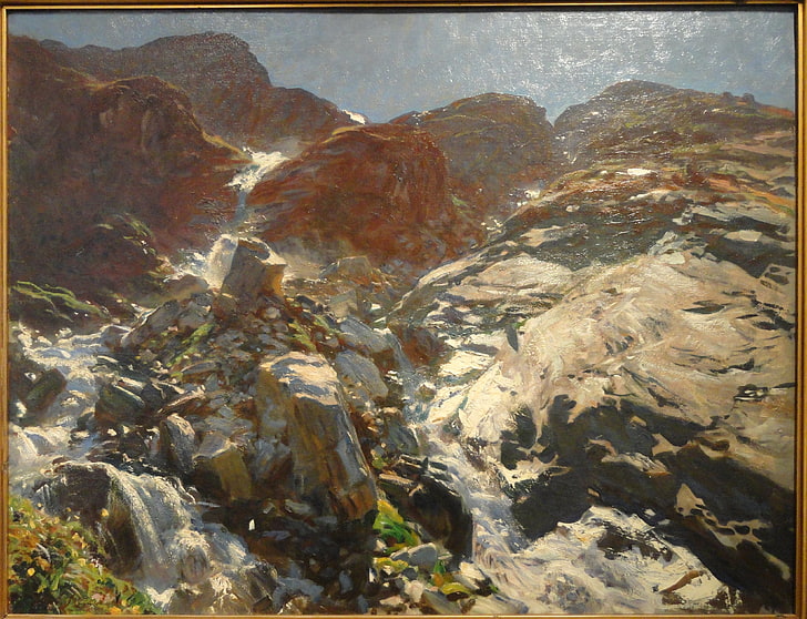 John Singer Sargent, classic art, rock, rock - object, solid