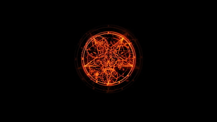 red star illustration, logo, game, pentagram, DooM III, Doom 3, HD wallpaper