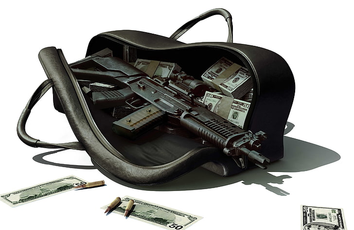 Gun and money stock image Image of heist drug dealer  50455159