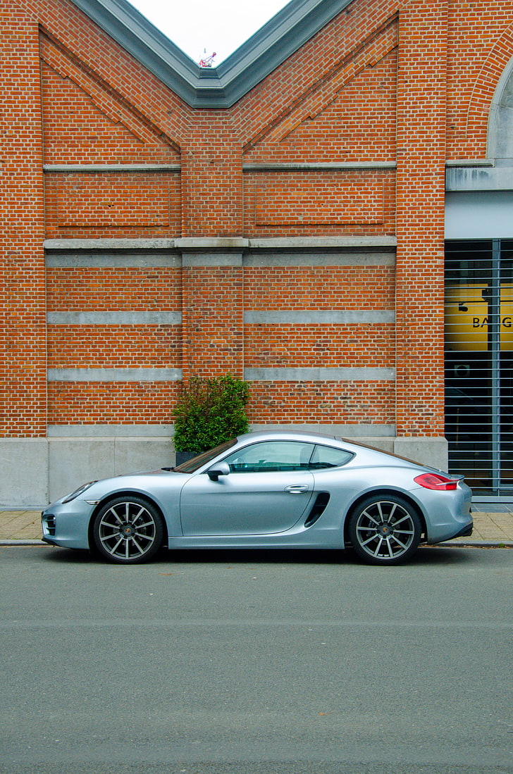 silver Porsche 911 coupe, sports car, side view, mode of transportation