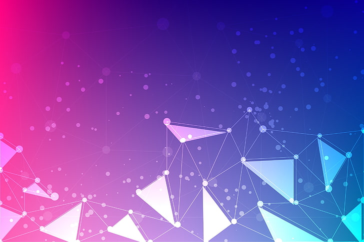 Gradient, Connections, Triangles, HD wallpaper