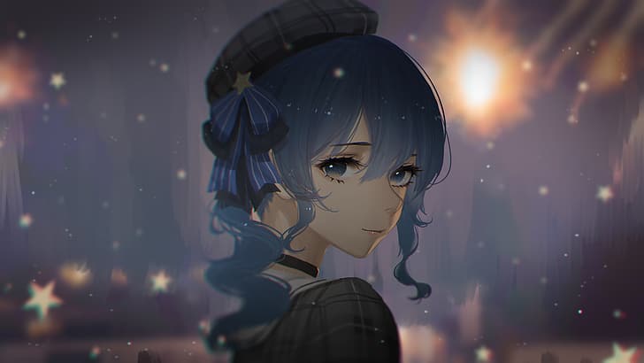 Hd Wallpaper Anime Anime Girls Hololive Suisei Hoshimachi Blue Hair Wallpaper Flare