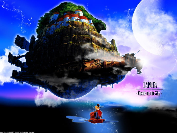 Studio Ghibli, Castle in the Sky, nature, cloud - sky, water