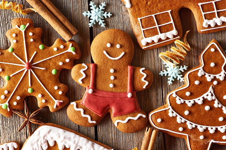 HD wallpaper: Gingerbread, holiday, tree, cookies, Christmas, man, sweets,  New year | Wallpaper Flare