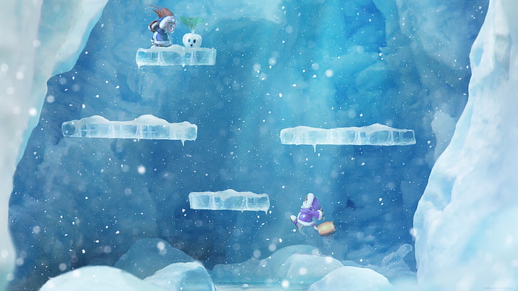 snow themed game application screenshot, ice, video games, Ice Climber
