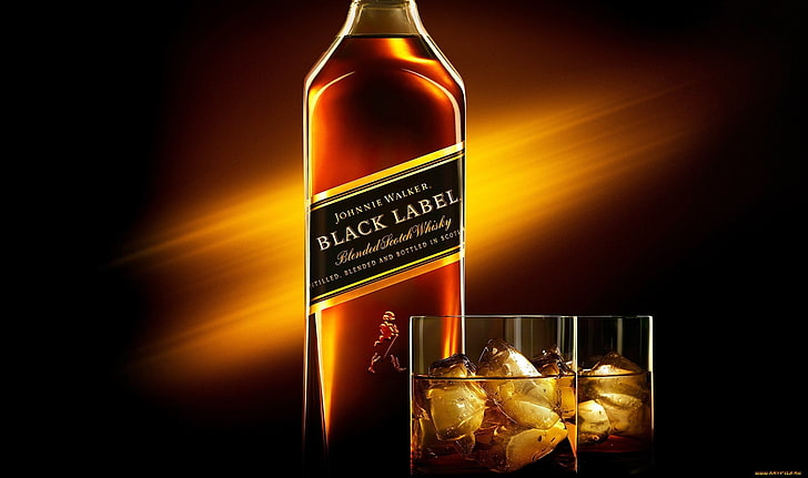 alcohol, bottles, whisky, Johnnie Walker, food and drink, refreshment