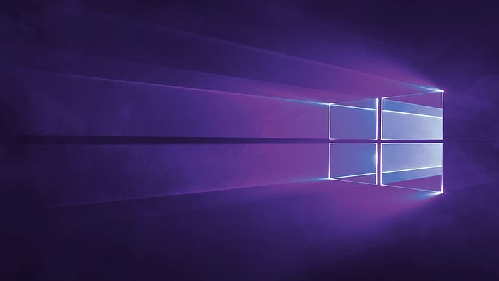 Windows 10, purple background HD wallpaper