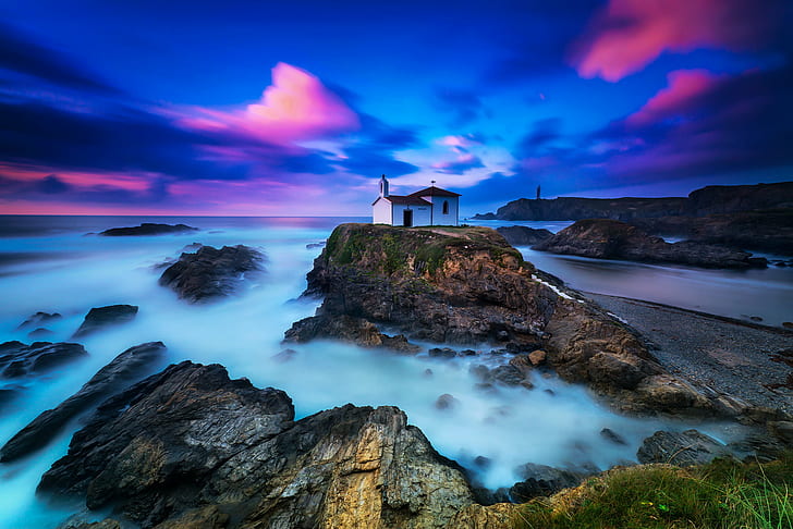 time lapse photography of house on top of rock formation, porto, porto, HD wallpaper