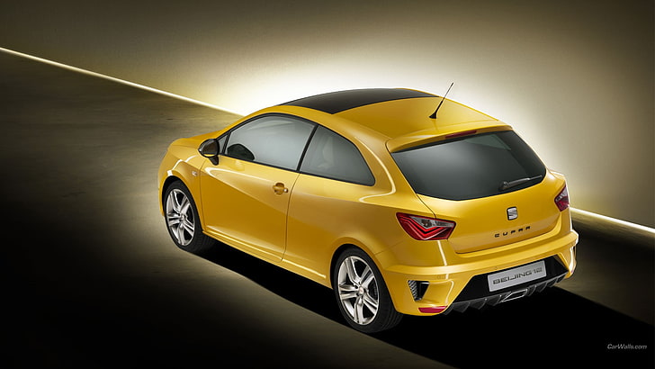 Seat Ibiza, car, concept cars, yellow cars, mode of transportation, HD wallpaper