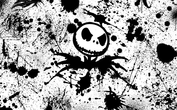 Hd Wallpaper The Nightmare Before Christmas Bw Splatter Hd Movies Wallpaper Flare
