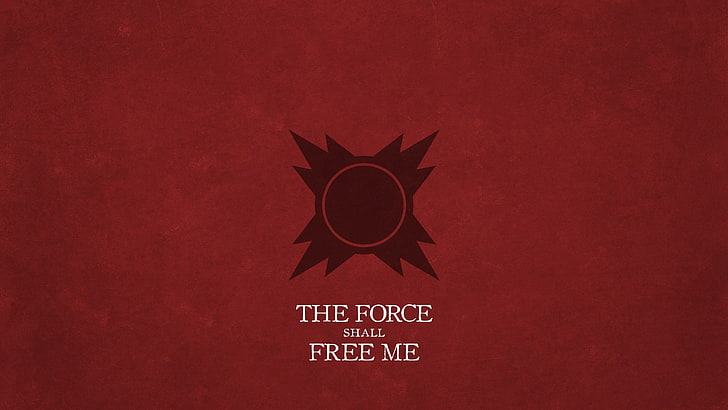 The Force Shall Free Me logo, Star Wars, communication, red, text