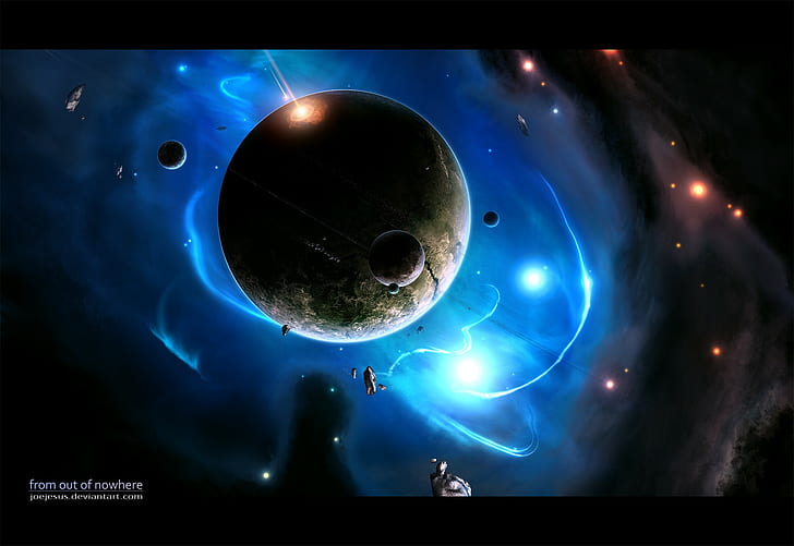JoeyJazz, spacescapes, science fiction, planet, space art