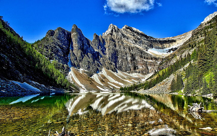 landscape, mountains, Lake Agnes, Canada, Alberta, nature, scenics - nature