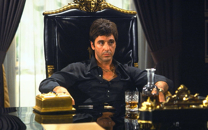 Movie, Scarface, Al Pacino, men, one person, portrait, food and drink