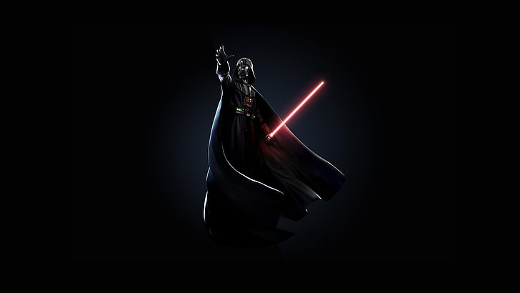 Darth Vader wallpaper, Star Wars, lightsaber, Sith, black background, HD wallpaper