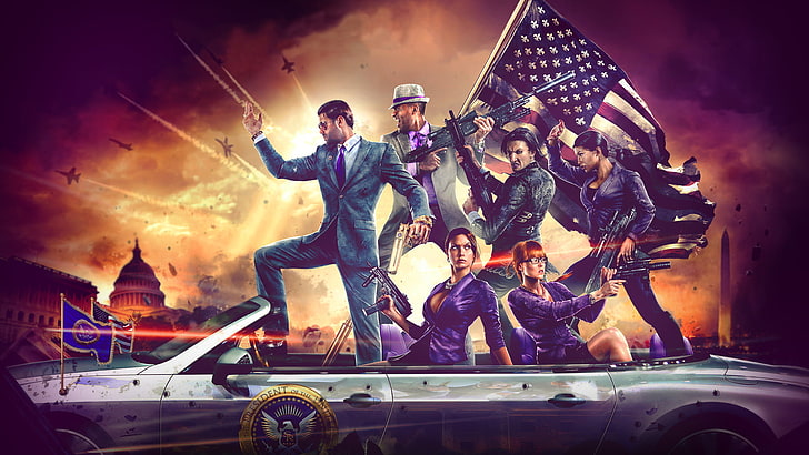 Saints Row IV, video games, transportation, group of people